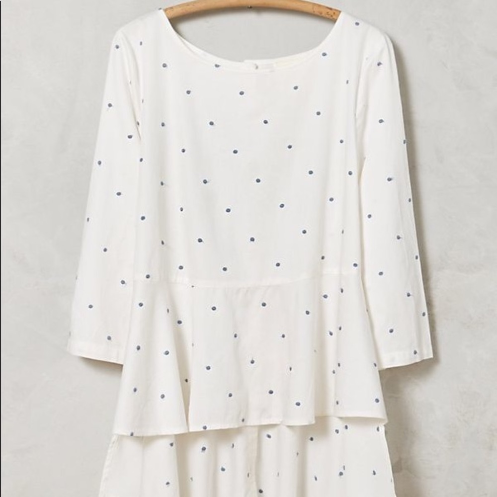 Anthropologie MAEVE Dotty Peplum Top